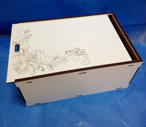 Коробка деревянная прямоугольная с k-1124 (25х15,3х10cм) 