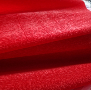 Бумага крепп  (50х250 см)  Цвет 580 красный- Италия.