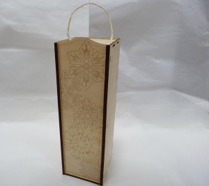 Коробка деревяннаяпод бутылку  k-1127 (32х11х10,5 cм) 