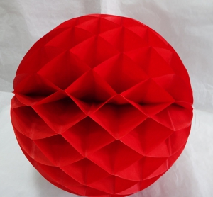 Шар декоративный , соты , красный , диаметр 30 см.