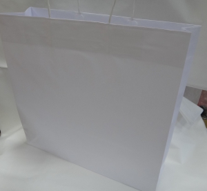 Пакет подарочный крафт белый ( 42х40х12 см )