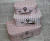 Подарочная коробка чемодан 9845 (3 шт ) розовый горох
