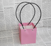 Коробка- сумка для цветов  (1 шт , 18х16х15  см)Цвет розовый